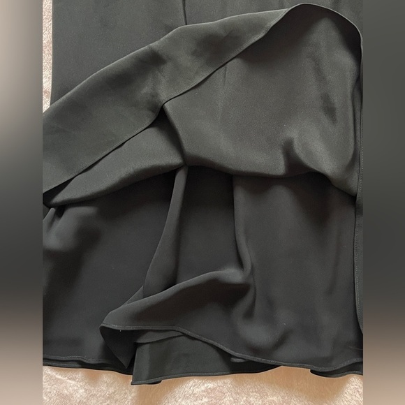 J. Crew Black Sophia Silk Dress Sz 16 Chiffon Empire Waist Sleeveless Bridesmaid - Picture 9 of 12